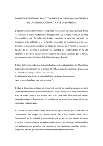 PROYECTO DE REFORMA CONSTITUCIONAL QUE MODIFICA EL ARTÍCULO 1