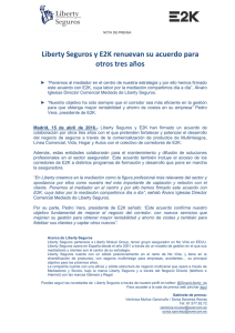 Liberty Seguros y E2K renuevan su acuerdo para otros tres años