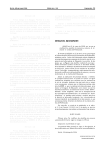 Orden de 11 de mayo de 2006 (BOJA de 26 de mayo), por la que se modifican las plantillas de asesores y asesoras en los Centros d