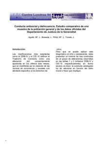 [PDF]Cond. antisocial y delinc. Est. comp. de una muestra de la pob. gral. y de los datos of. del Dep. de Justicia de la Generalitat