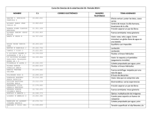 Lista de actividades asignadas Curso De Ciencias de la salud Sección 55