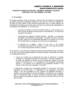 Regimen pensional docentes a partir del Acto Legislativo 01 de 2005