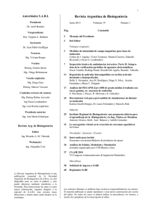 Revista Argentina de Bioingeniería Autoridades S.A.B.I.