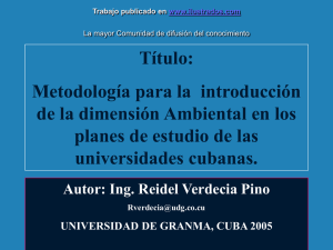 Metodologia para la introduccion de la dimension Ambiental en los planes de estudio de las Universidades Cubanas