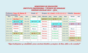 HORARIO DE CLASES  DE LA PROFE XB COMPLETO 21 DE FEBRERO, 2014