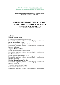 Antidepresivos triciclicos y anestesia : complicaciones transoperatorias
