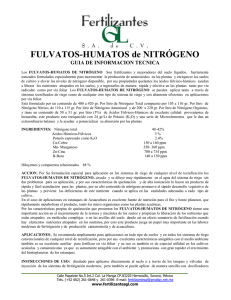 FULVATOS-HUMATOS de NITRÓGENO GUIA DE INFORMACION TECNICA
