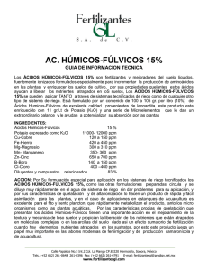 AC. HÚMICOS-FÚLVICOS 15% GUIA DE INFORMACION TECNICA