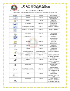 COMANDOS PARA EL  MANEJO DE WORD(TECLADO)
