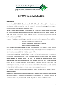 REPORTE de Actividades 2010