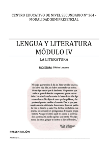 CENS 364 - Lengua y Literatura Módulo IV - La Literatura
