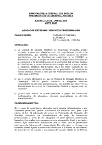 PROCURADURÍA GENERAL DEL ESTADO SUBDIRECCIÓN DE ASESORÍA JURÍDICA  EXTRACTOS DE  CONSULTAS