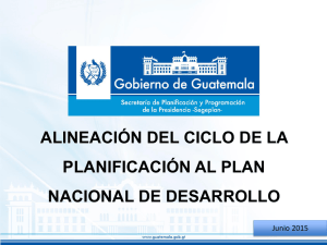 Alineación del cliclo de la Planificación al Plan Nacional de Desarrollo