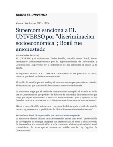 Supercom sanciona a EL UNIVERSO por &#34;discriminación socioeconómica&#34;; Bonil fue amonestado