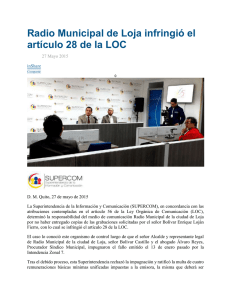 Radio Municipal de Loja infringió el artículo 28 de la LOC
