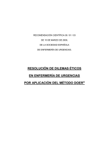 Resolución de dilemas éticos en Enfermería de Urgencias por aplicación del método DOER