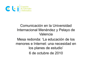 Comunicación en la Universidad Internacional Menéndez y Pelayo de Valencia
