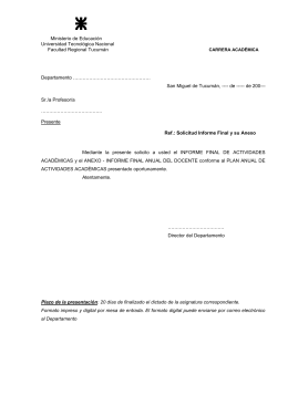 solicitud de formularios informes finales de los docentes junto con sus respectivos anexos