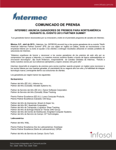 COMUNICADO DE PRENSA INTERMEC ANUNCIA GANADORES DE PREMIOS PARA NORTEAMÉRICA
