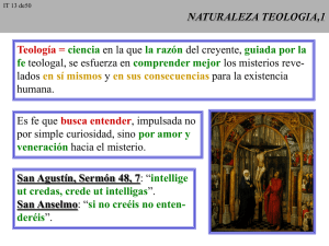 NATURALEZA TEOLOGIA,1 Teología = ciencia la razón