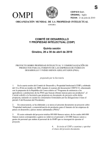 OMPI S COMITÉ DE DESARROLLO Y PROPIEDAD INTELECTUAL (CDIP)
