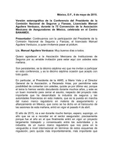 Conferencia Lic. Manuel Aguilera Verduzco 75 Convención AMIS 06 de mayo de 2015