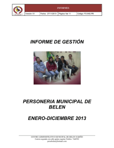 Descargar el informe Informe de Gestión Personería Municipal de Belén Tipo de archivo: docx Tamaño: 1019.2 kB