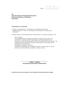 Modelo de carta de solicitud de habilitación de establecimiento exportador a Chile