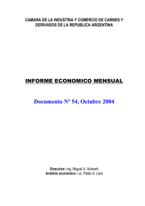 Documento Nº 54, Octubre 2004 INFORME ECONOMICO MENSUAL