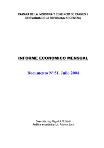 Documento Nº 51, Julio 2004 INFORME ECONOMICO MENSUAL