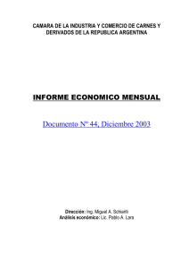 Documento Nº 44, Diciembre 2003 INFORME ECONOMICO MENSUAL