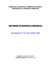 Documento Nº 43, Noviembre 2003 INFORME ECONOMICO MENSUAL