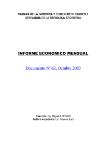 Documento Nº 42, Octubre 2003 INFORME ECONOMICO MENSUAL