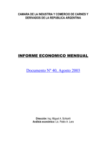 Documento Nº 40, Agosto 2003 INFORME ECONOMICO MENSUAL
