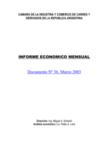 Documento Nº 36, Marzo 2003 INFORME ECONOMICO MENSUAL