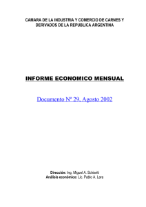 Documento Nº 29, Agosto 2002  INFORME ECONOMICO MENSUAL