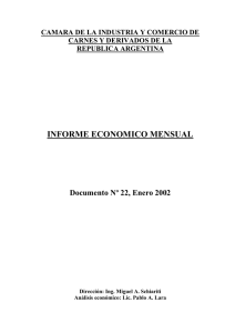 INFORME ECONOMICO MENSUAL Documento Nº 22, Enero 2002
