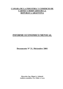 INFORME ECONOMICO MENSUAL  Documento Nº 21, Diciembre 2001