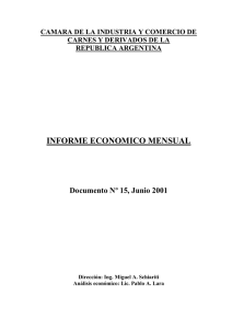 INFORME ECONOMICO MENSUAL  Documento Nº 15, Junio 2001