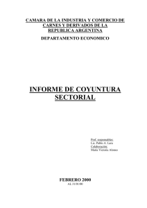 CAMARA DE LA INDUSTRIA Y COMERCIO DE REPUBLICA ARGENTINA DEPARTAMENTO ECONOMICO