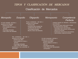 TIPOS   Y DE   MERCADOS CLASIFICACIÓN