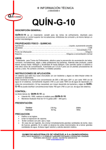 QUÍN-G-10 Q   INFORMACIÓN TÉCNICA