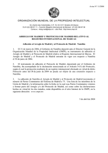 ORGANIZACIÓN MUNDIAL DE LA PROPIEDAD INTELECTUAL  Aviso N° 11/2004 ‡