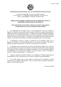 ORGANIZACIÓN MUNDIAL DE LA PROPIEDAD INTELECTUAL  Aviso N. 2/2005