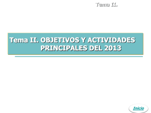 Objetivos y actividades del F rum en el 2013