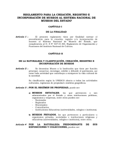 Reglamento para creación e incorporación de Museos Peruanos
