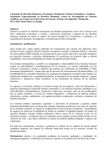 I Jornadas de Derechos Humanos y Economía. Facultad de Ciencias Económicas y Jurídicas. Universidad Nacional de la Pampa.