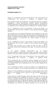 ARGENTINA TEXTO LEY 26684 modificaciones a la Ley de Quiebras