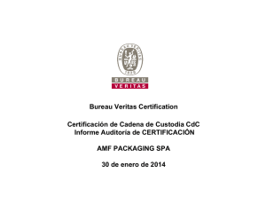 Reporte de certificación CdC 2014 - AMF Packaging SpA