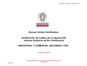 Reporte de Certificación CdC - Industrial y Comercial Bacoring Ltda.